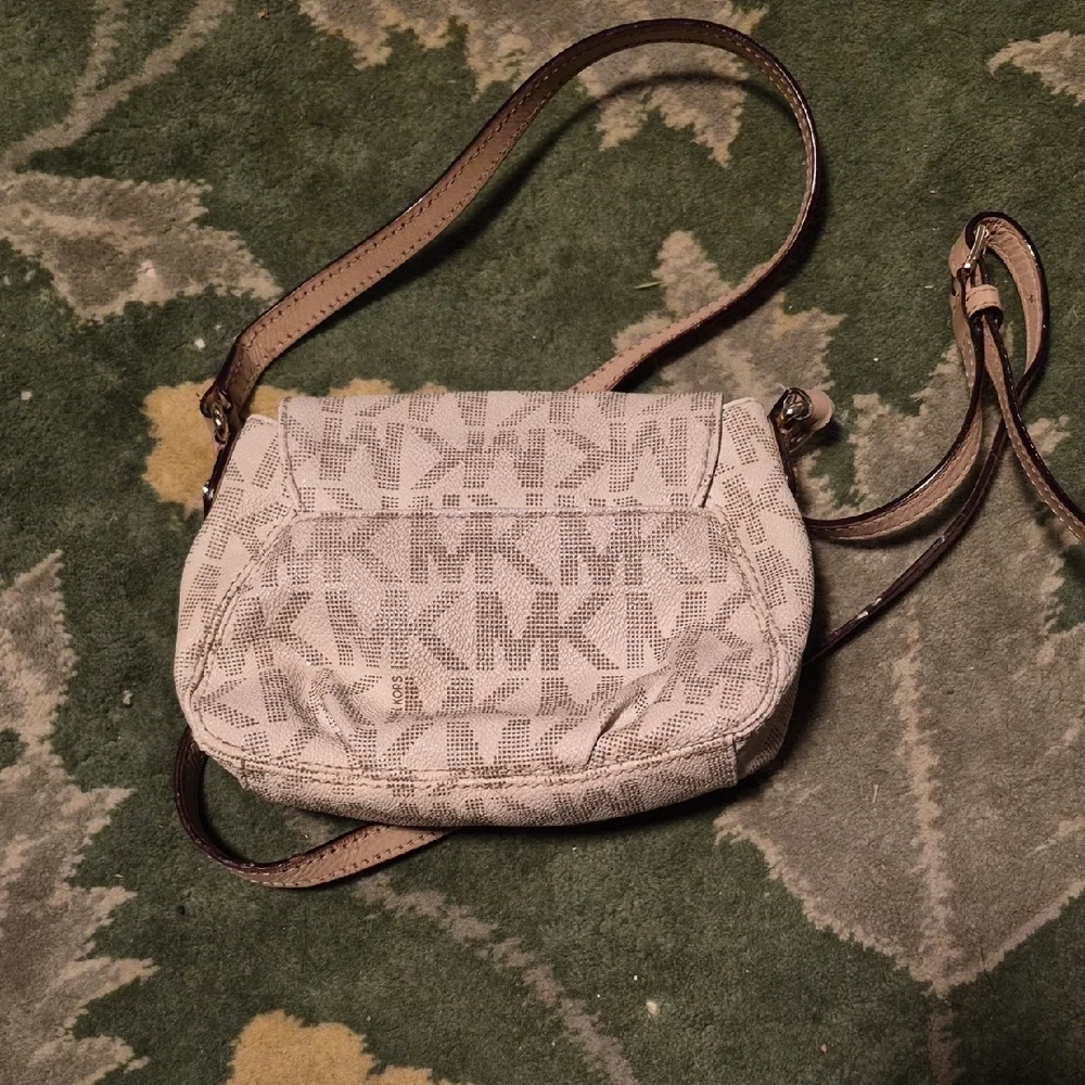 Michael Kors Cream MK Logo Crossbody Bag